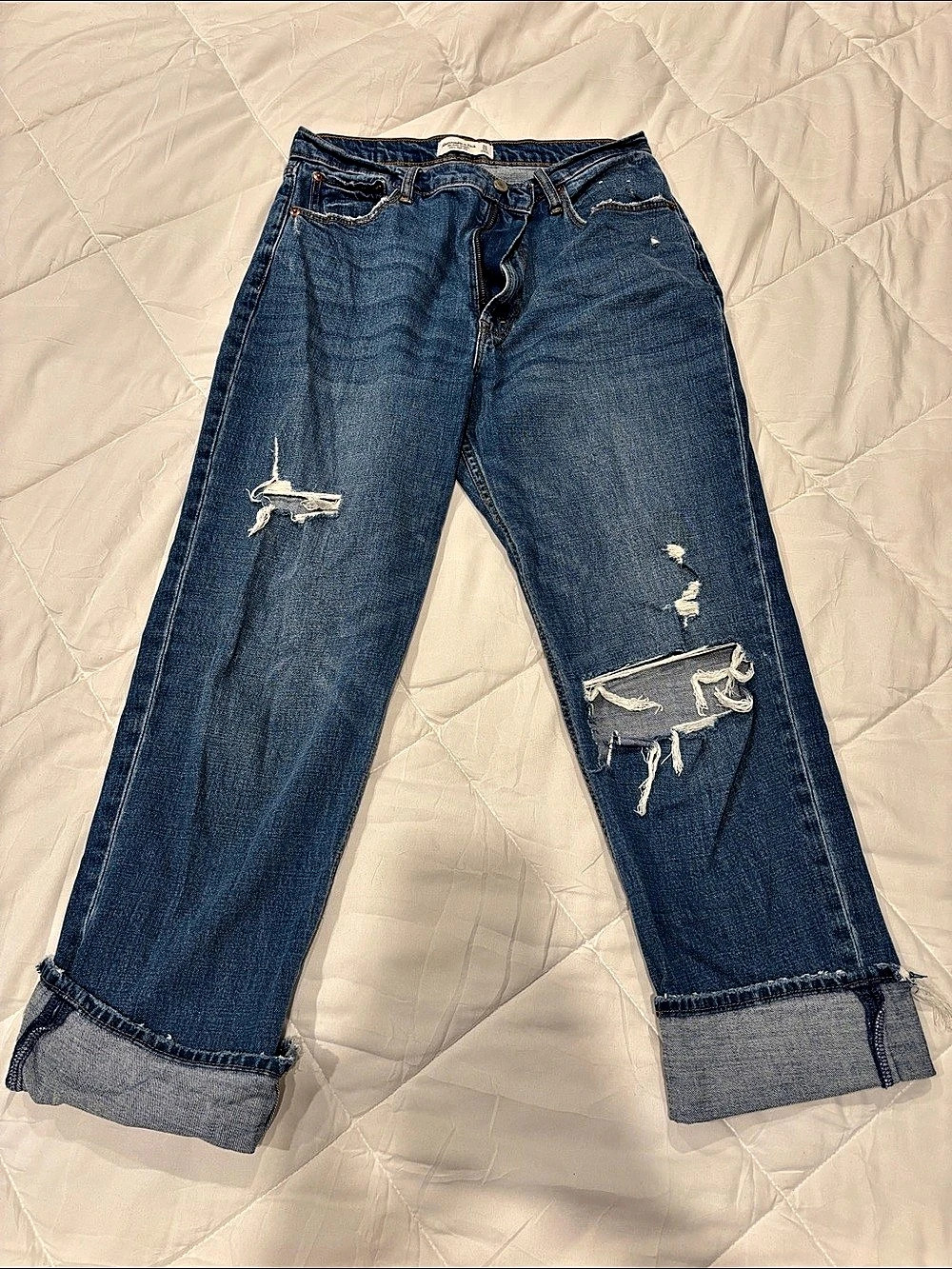 Abercrombie & Fitch The Ankle Straight Ultra High Rise Jeans Blue Waist 31